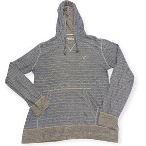 American Eagle Athletic Fit Lightweight Y2K Gray With Blue Stripe Size Medium